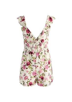 alice + olivia Gemma floral-print romper - White
