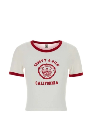 Sporty & Rich graphic-print ringer T-shirt - White