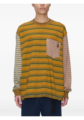 Song For The Mute striped crew-neck sweatshirt - Yellow