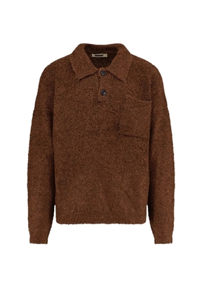 Woodbird bouclé-knit chest-pocket jumper - Brown