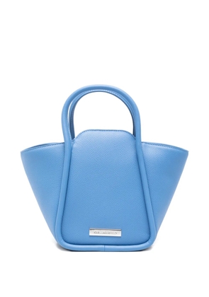 Karl Lagerfeld Icon grained leather logo-plaque tote bag - Blue