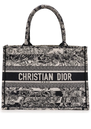 Christian Dior Pre-Owned 2021 Medium Striped Canvas Reverse Embroidered Dioriviera Toile de Jouy Book tote bag - Black