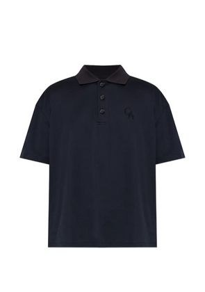 Giorgio Armani logo-embroidered polo shirt - Blue