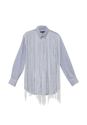 Comme Des Garçons Pre-Owned Homme Plus striped fringed shirt - White