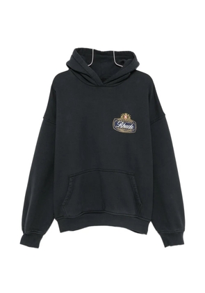 RHUDE logo-print cotton hoodie - Black