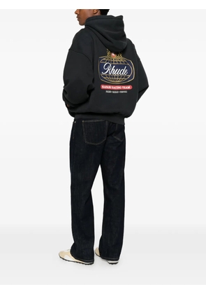 RHUDE logo-print cotton hoodie - Black