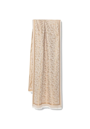 Trussardi jacquard-woven frayed scarf - Neutrals