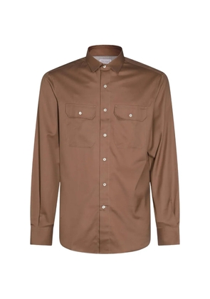 Brunello Cucinelli pocket-details cotton shirt - Brown