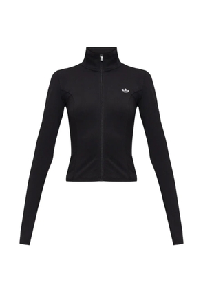 adidas logo-print zip-up top - Black