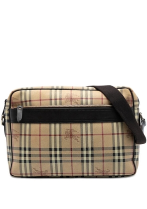 Burberry Pre-Owned 2000-2017 Haymarket Check Coated Canvas Messenger Bag crossbody bag - Neutrals
