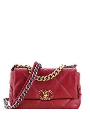 CHANEL Pre-Owned 19 Flap Bag Quilted Leather Medium crossbody bag - Pink