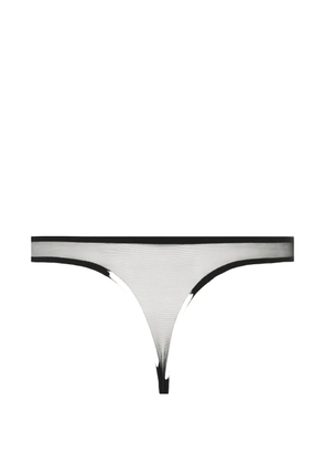 Fleur Du Mal Lily embroidered thong - Black