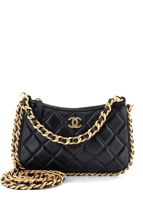 CHANEL Pre-Owned CC Chain Around Quilted Lambskin Mini hobo bag - Black