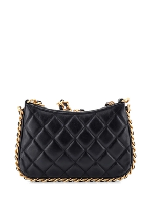 CHANEL Pre-Owned CC Chain Around Quilted Lambskin Mini hobo bag - Black