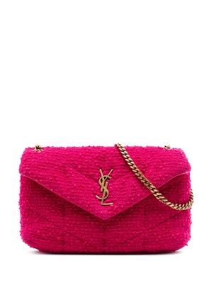 Saint Laurent Pre-Owned 2021 Toy Matelasse Boucle Tweed Monogram LouLou Puffer crossbody bag - Pink