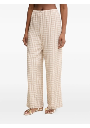 Trussardi check-pattern drawstring-waist trousers - Neutrals