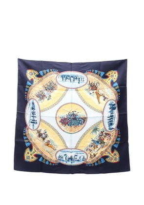 Hermès Pre-Owned 2010s Cavaliers Peuls silk scarf - Blue