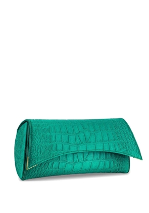 Tyler Ellis Veronica crocodile-effect clutch bag - Green