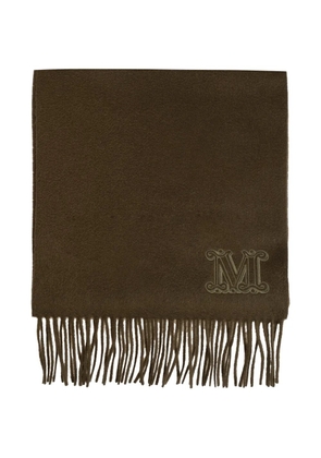 Max Mara Wsdalia embroidered-logo scarf - Green
