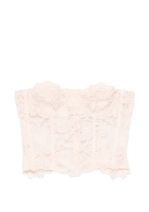 Ermanno Scervino floral-lace strapless top - Pink