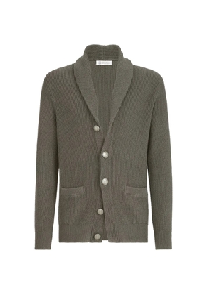 Brunello Cucinelli malfilé-cotton English-rib cardigan - Green