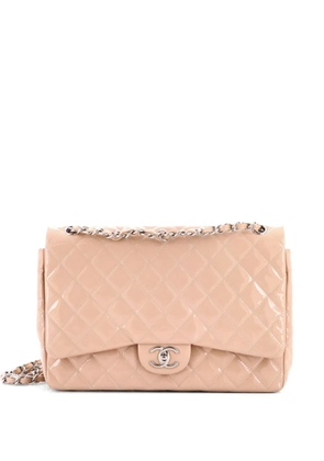 CHANEL Pre-Owned Classic Double Flap Bag Quilted Patent Maxi shoulder bag - Neutrals