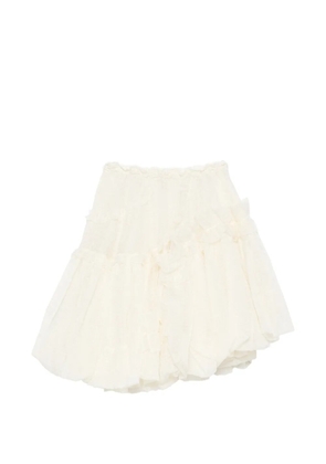Ermanno Scervino floral-lace ruffled midi skirt - Neutrals