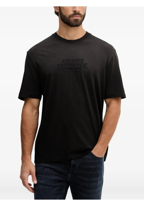 Armani Exchange embroidered-logo T-shirt - Black