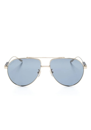 Gucci Eyewear logo-debossed pilot-frame sunglasses - Gold