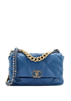 CHANEL Pre-Owned 19 Flap Bag Quilted Leather Large crossbody bag - Blue