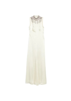 Alexander McQueen embellished mock-neck maxi dress - Neutrals
