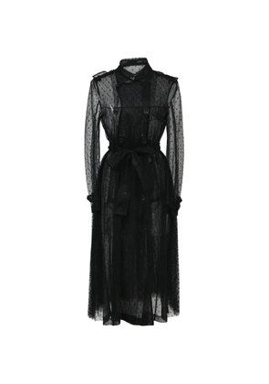 Red Valentino Vintage Pleated point d'esprit trench coat - Black