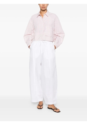 Weili Zheng striped cropped shirt - Pink