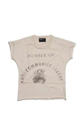 Enfants Riches Déprimés graphic-print raw-cut T-shirt - Neutrals