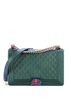 CHANEL Pre-Owned Boy Flap Bag Quilted Iridescent Goatskin New Medium shoulder bag - Green