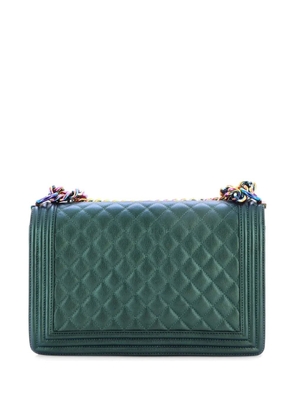 CHANEL Pre-Owned Boy Flap Bag Quilted Iridescent Goatskin New Medium shoulder bag - Green