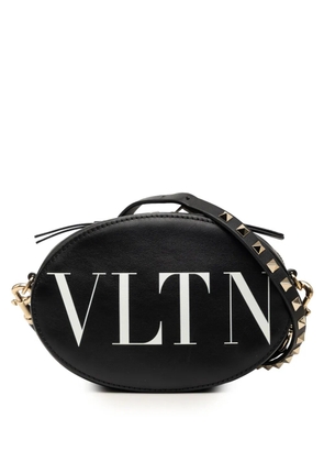 Valentino Garavani Pre-Owned 2018-2026 Calfskin Rockstud VLTN Oval crossbody bag - Black