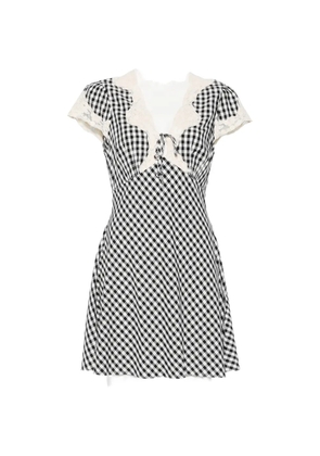 Rixo Lacie lace-trim gingham mini dress - Black