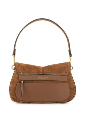 GIANNI CHIARINI medium Helena Round suede tote bag - Brown