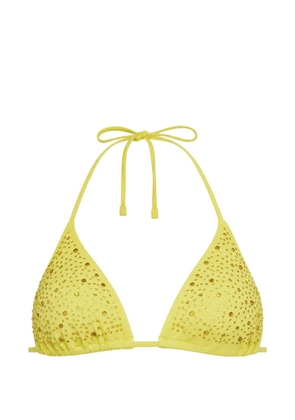 GUESS USA crystal-embellished triangle bikini top - Yellow