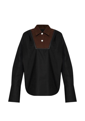Marni contrast-panel cotton shirt - Black