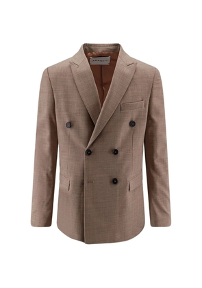 AMARANTO double-breasted peak-lapel blazer - Brown