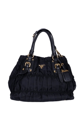 Prada Pre-Owned ruched buckle-detail tote bag - Black