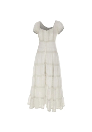 Rixo broderie anglaise lace-trim dress - White