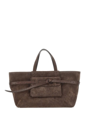 GIANNI CHIARINI Belty ostrich-effect suede tote bag - Brown
