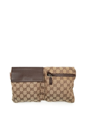 Gucci Pre-Owned 2000-2015 GG Canvas Web Double Pocket belt bag - Neutrals