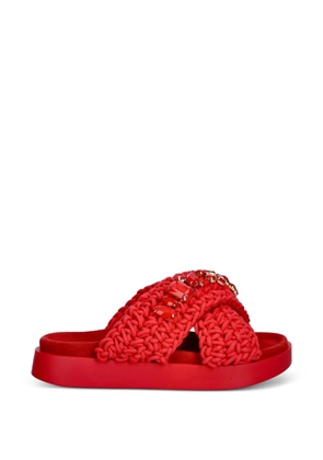 Inuikii Woven Stones crystal-embellished sandals - Red