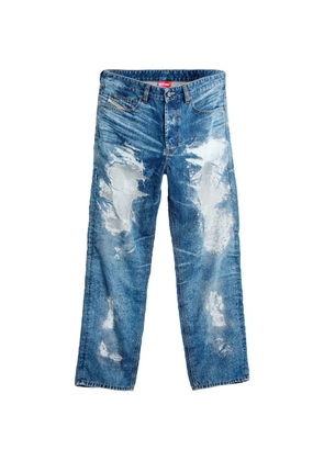Diesel x Tinder D-Macs distressed mesh-panel jeans - Blue