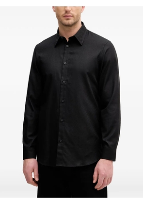 Armani Exchange logo-jacquard long-sleeve shirt - Black