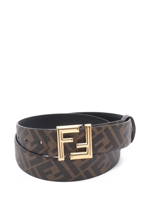 Fendi Pre-Owned 2020s Round FF Reversible buckle belt - Black